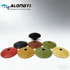 7pcs/Set 4 Inch Convex Wet Diamond Polishing Pads With Rubber Backer 100mm