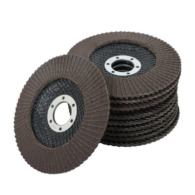 10 Pcs 4-1/2''×7/8'' 120 Grit Premium Zirconia Flap Disc Sanding Grinding Grey