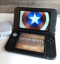 Nintendo 3DS XL Blue Console SPR-001 US Version TESTED Stylus Captain America