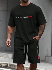 Men’s Summer T-Shirt & Shorts Set 2 Piece Tracksuit Running Gym Outfit