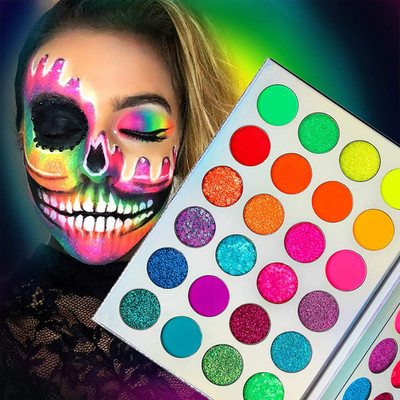 Neon Makeup Palette - Glow in the Dark Eyeshadow, Highly Pigmented, UV Blackligh