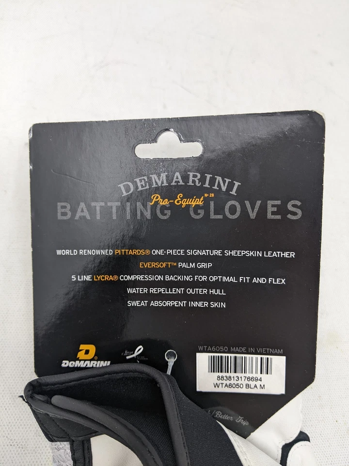 Luvas Demarini Pro Equip Eversoft tamanho M pele de carneiro compressão de lycra - Imagem 4 de 4