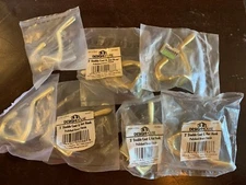COAT/HAT HOOKS 3" Double Hook Polished Brass Lot x7pks Design House 202861
