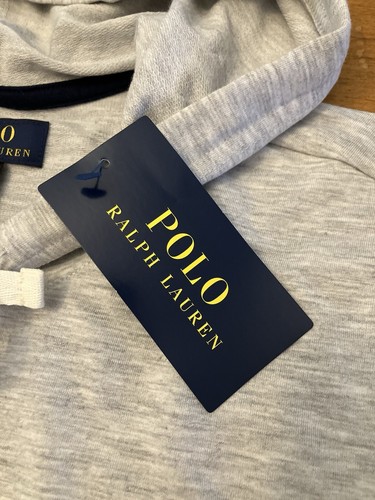 Polo Ralph Lauren LOGO Soft Cotton Sleep/Lounge Hoodie Long Sleeve Gray S Small - Picture 5 of 12