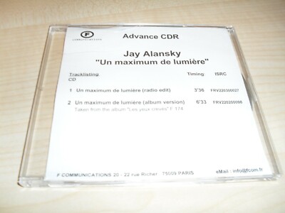 Jay Alansky - Un maximum de lumière / 2-Track Promo CD Ambient