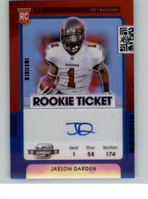 2021 Panini Contenders Optic Blue #135 Jaelon Darden Auto /75 - NM-MT