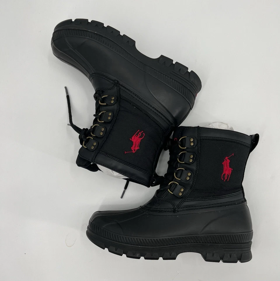 Polo Ralph Lauren Crestwick Big Pony Lace Up Winter Duck Hiking Rubber Boots 10 - Image 3 of 4