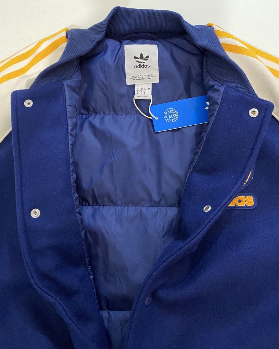 Adidas Originals Superstar Varsity Jacket Dark Blue Yellow Adidas Originals Superstar Varsity Jacket Dark Blue Yellow
