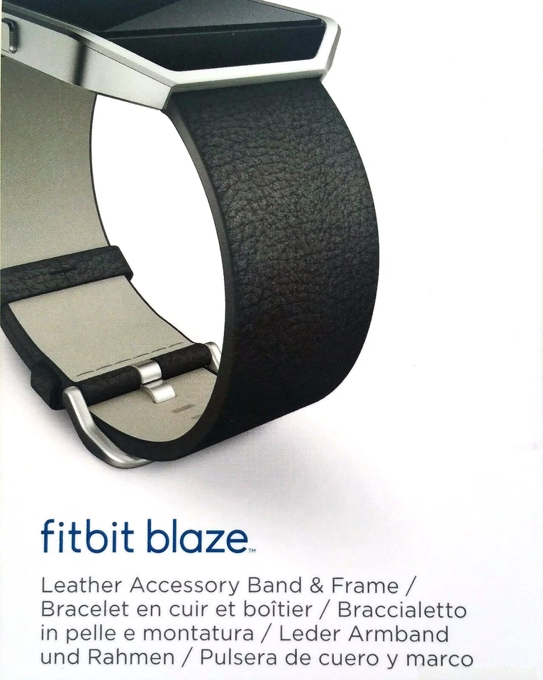 Accesorio Fitbit Blaze repuesto pulsera de cuero y marco pequeño negro OEM Foto 4 de 4