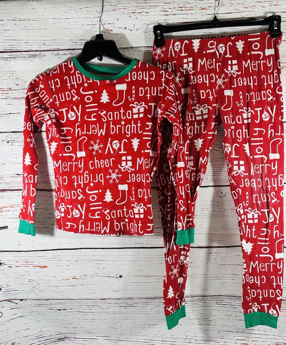 Carters Christmas Family Pajamas Kids 14 Snug Fit Cotton Red Green