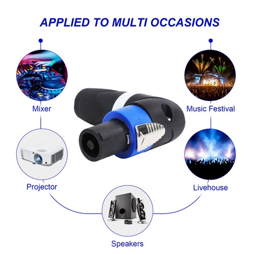 10pcs Right Angle Speakon Connector L Shape 4 Pole Audio Adapter Save Space Plug - Picture 9 of 10