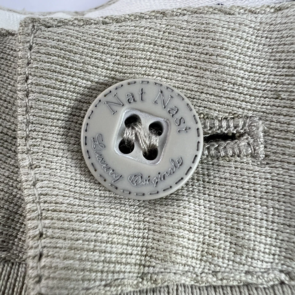 Nat Nast Luxury Originals Cargo Shorts Men 34X10 Beige Silk Cotton Golf Hiking - Image 3 of 4