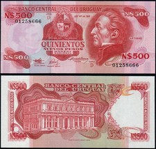 URUGUAY 500 NUEVOS PESOS (P63A) N. D. (1991) SERIE D UNC
