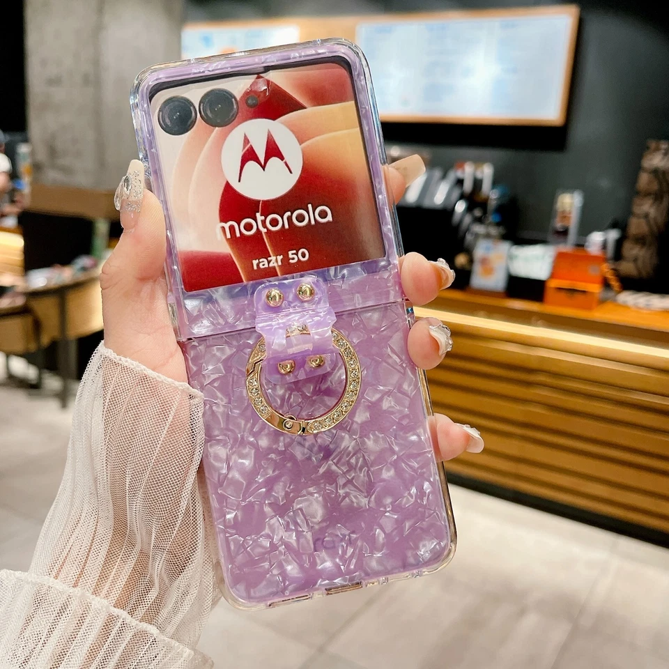 3D Bling Clear TPU Ring Flip Case For Motorola Razr 60/50 2025 Clear Soft Film - Image 4 of 4