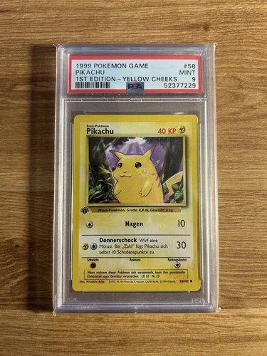 German Base Set Pikachu 58/102 PSA 9 MINT Pokemon Card (Mislabel Error)