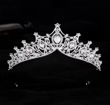 Beautiful Silver Tone - 3" Rhinestone Tiara - Great for Wedding, Pageant - NWOT