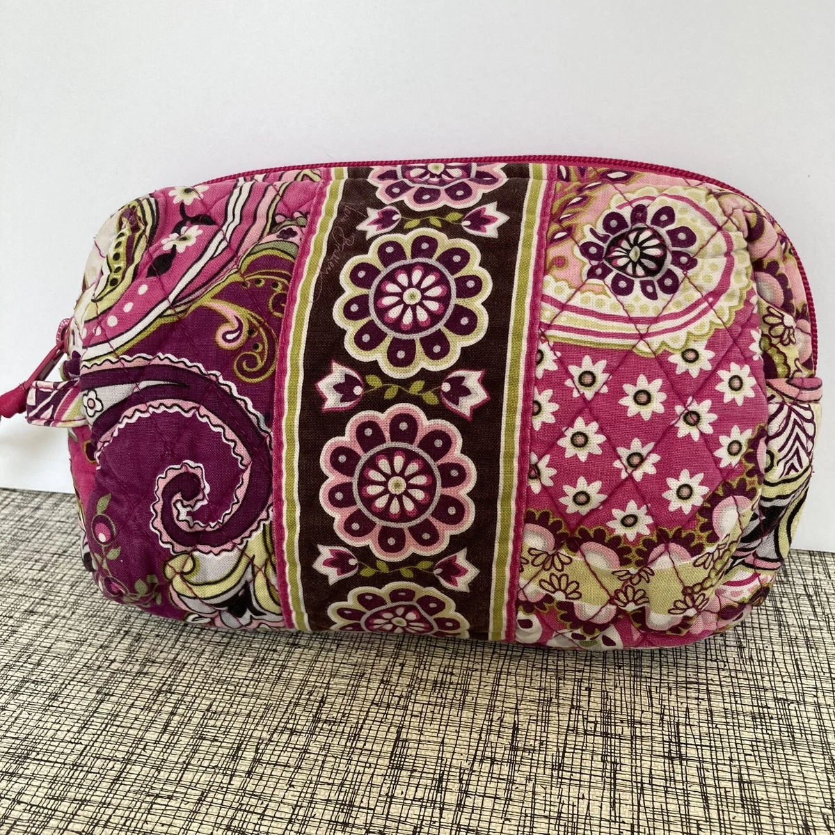 Vera Bradley Small Cosmetic Bag Very Berry Paisley Retired Pattern Pink Purple