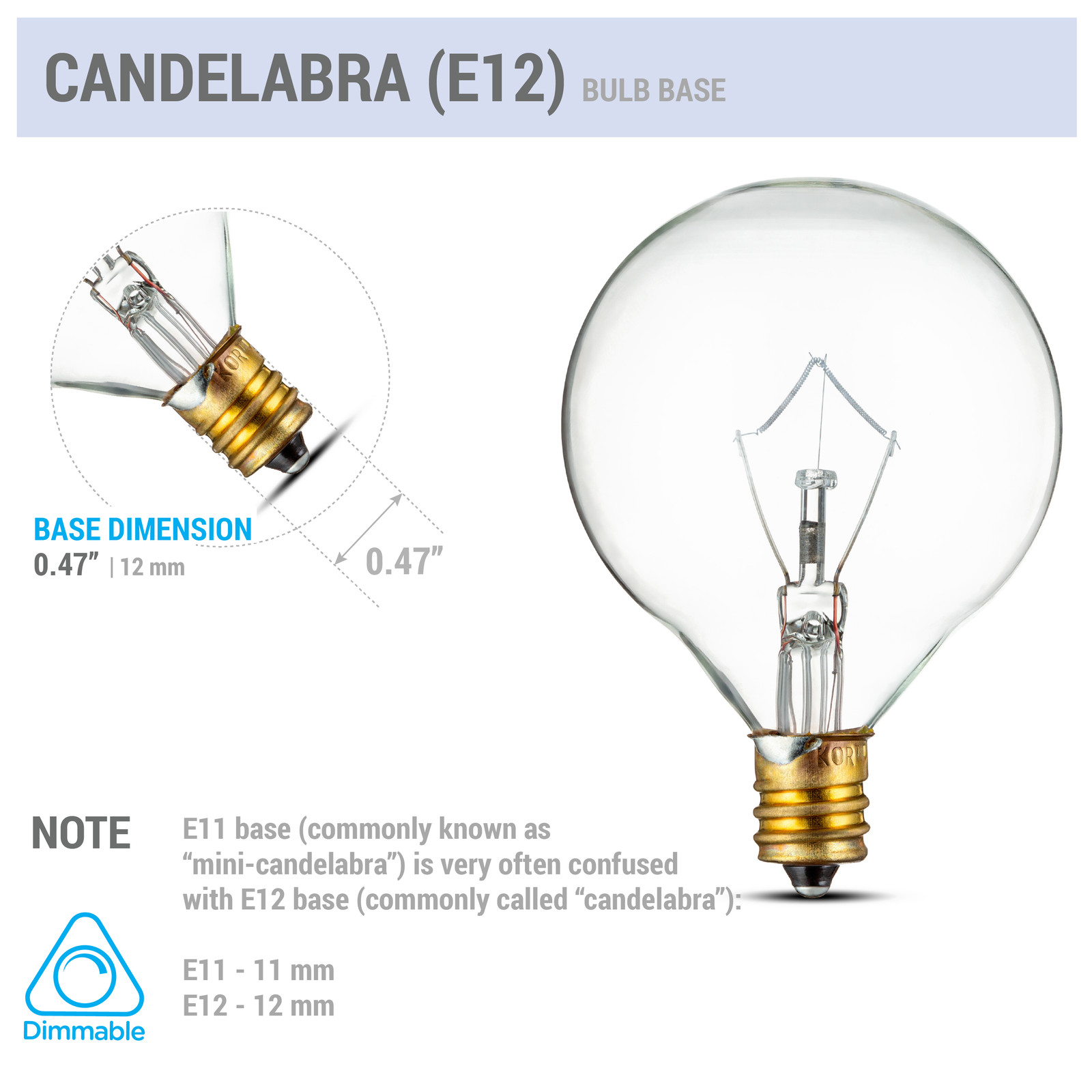 (6 Pack) Incandescent Globe Bulbs 120V 40W Watt G16.5 Candelabra E12
