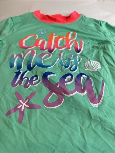 Cat & Jack Swim Top Rash Guard Shirt XL 14/16 SPF Bright Soft Stretchy - Picture 2 of 7