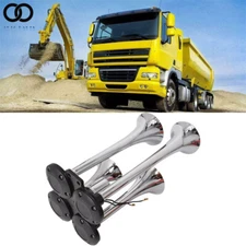 150db 4 Trumpet Train Air Horn Kit Super Loud Car Truck Totocycle Boat SUV