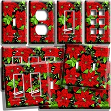 POINSETTIA FLOWERS LIGHT SWITCH OUTLET WALL PLATE HOLIDAY SEASON ROOM HOME DECOR