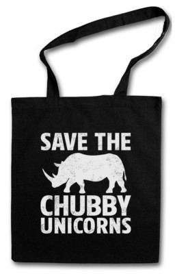 SAVE THE CHUBBY UNICORNS STOFFTASCHE Rhino The Last Nashorn Einhorn Fun
