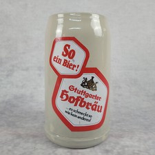 1 alter Bierkrug Stuttgarter Hofbräu 1 Liter Steingut Maßkrug