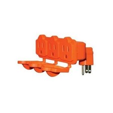 Satco 93-5042 3 Outlet Heavy Duty Adapter with Rainproof Covers