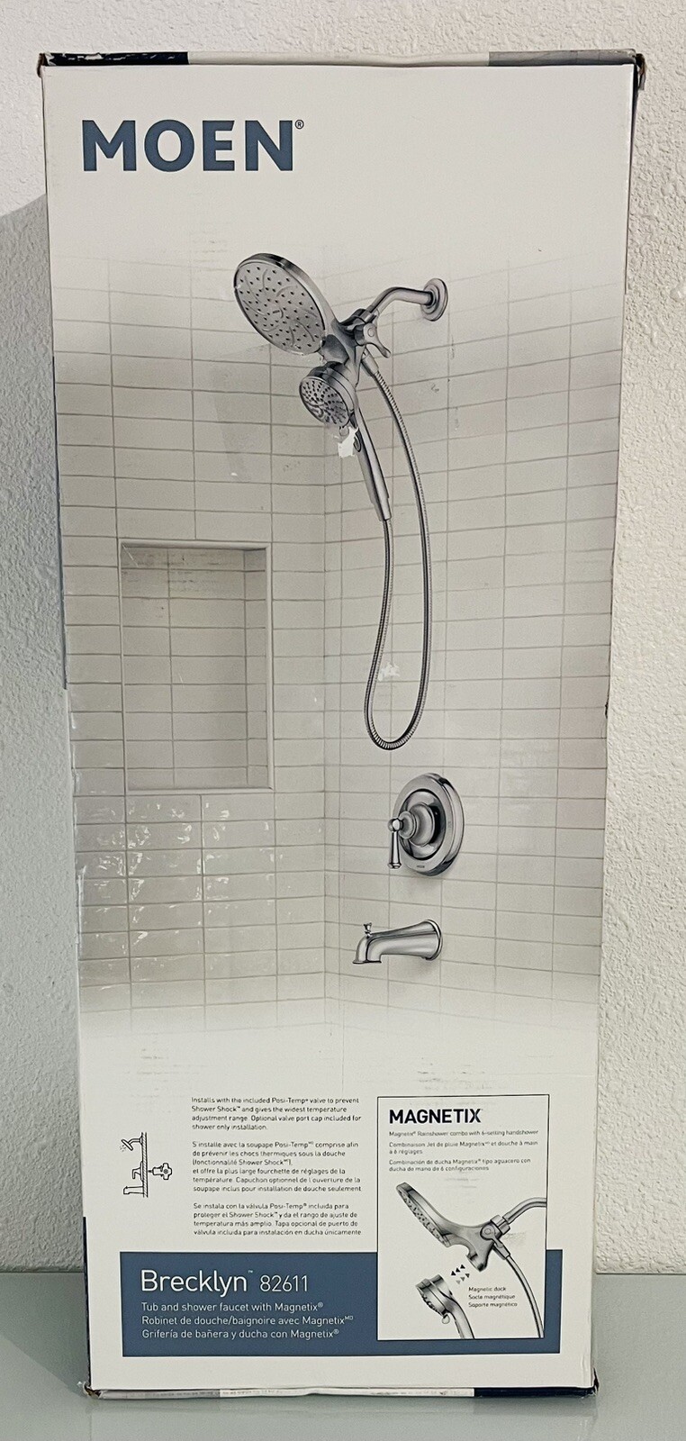 MOEN Brecklyn SingleHandle 6Spray Tub and Shower Faucet Chrome