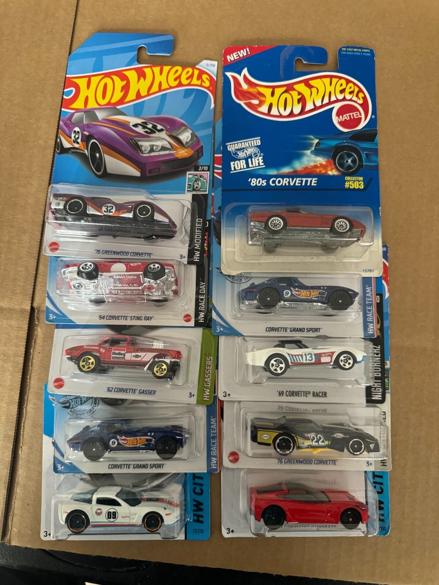 Hot Wheels Lot 10x 76 Greenwood Corvette / Grand Sport / Gasser