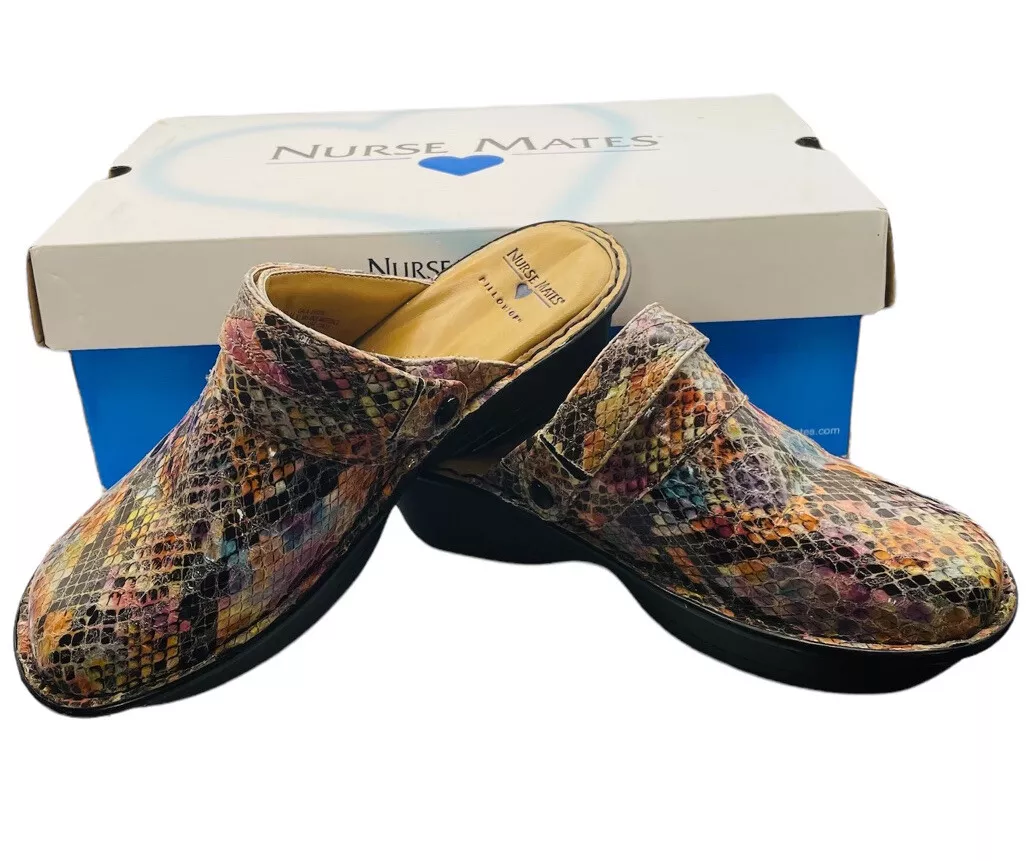 NURSE MATES GALA 256259 PILLOW TOP WOMEN S SLIP RESISTANT NURSING CLOGS SZ 6.5