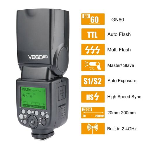 Godox V860II 2.4G Wireless E-TTL HSS Li-on Camera Flash Speedlite for Canon DSLR - Picture 1 of 11