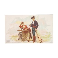 1892 Singer Manufacturing Co Sewing Trade Card Spain Sevilla Costumes