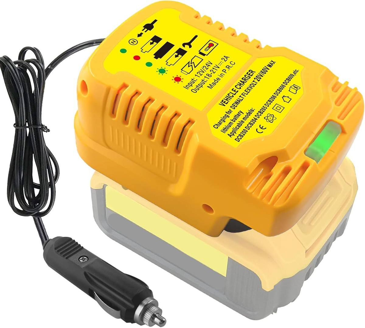 Mini Car Charger for Dewalt 20V 18V Li-ion Battery Portable Use on Car  Cigarette