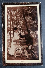 1905 postcard Military Lovers AIM P.J. Plant embossed romance humor