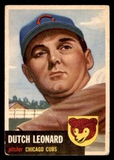 1953 Topps Baseball #155 Dutch Leonard GD *j2