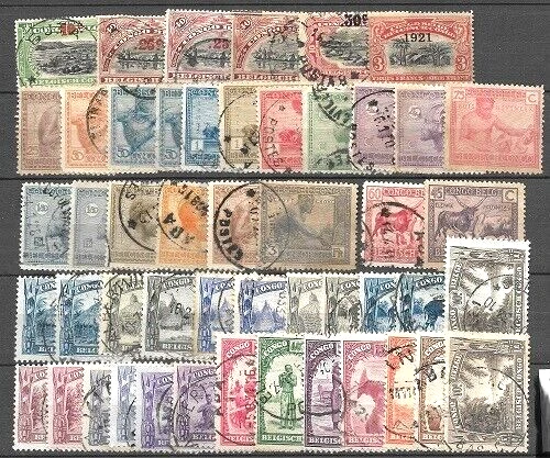 BELGIAN CONGO LOT 1910 to 1937  USED  and  MINT HR FVF   VIEW PICTURE - Image 3 of 3