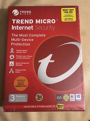 Trend Micro Internet Security 2016 | 3 Devices | 6 Months | PC/Mac Disc ...