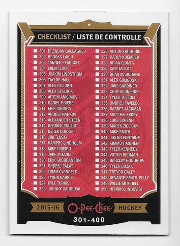 15/16 O-PEE-CHEE BASE Hockey (#351-400) U-Pick From List - Picture 2 of 51