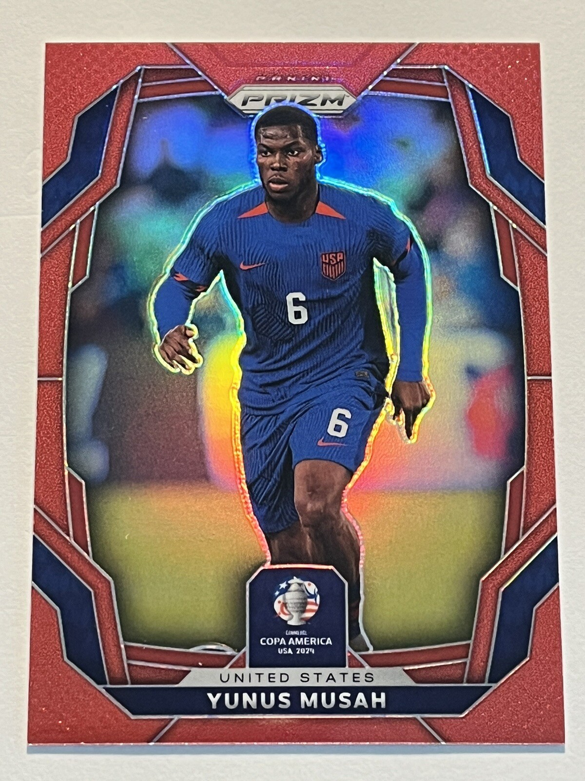 2024 Panini Prizm Copa America Yunus Musah RED Parallel #/199 USA USMNT RARE!
