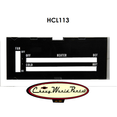 73 - 81 CAMARO HEATER CONTROL LENS WITHOUT AC, WITH BACKING PAPER