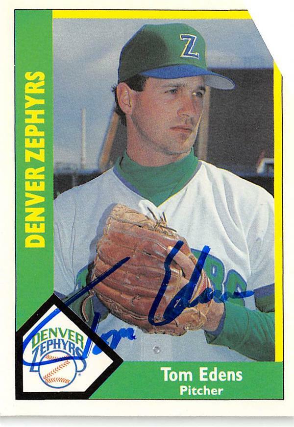 Tom Edens autographed Baseball Card (Brewers) 1990 CMC Minor League Rookie #29