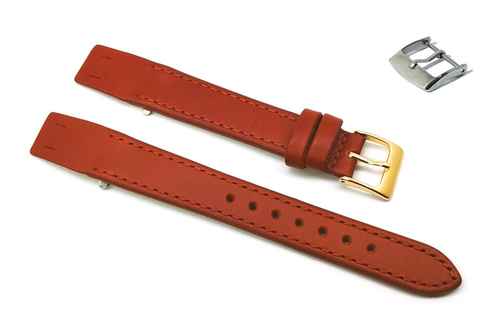 Cinturino per orologio aperto ansa fissa in vera pelle piatto - Main Image