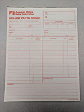 Nos Amc Factory Dealer Parts Department Order Forms 8 Loose Sheets Amcjeep