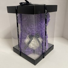 Rose Teddy Bear Purple Heart 10 Inch Valentine Day, Birthday, Mother  s Day, Gift