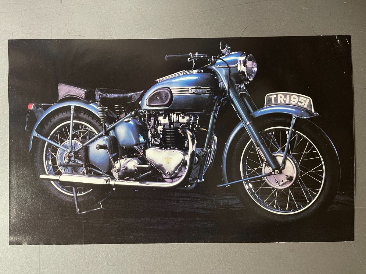 1951 Triumph Thunderbird Motorcycle Picture, Print - RARE 1951 Triumph Thunderbird Motorcycle Picture, Print - RARE