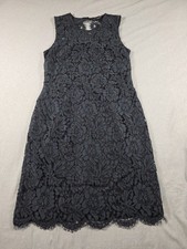 Banana Republic Floral Lace Sleeve Less Above Knee Blue Womens sz 8