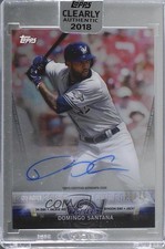 2018 Topps Clearly Authentic Salute Black /75 Domingo Santana #CASA-DS Auto fm0
