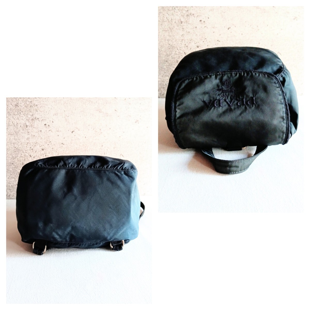 Good Condition PRADA Embroidered Logo Vintage Nylon Backpack Bag Ladies Men s fr thumbnail 6