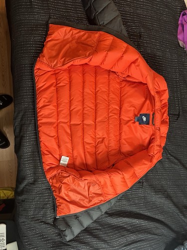 Nike Men’s Winter Coat Sz Xl Outside Black Inside Shell Orange - Picture 9 of 11